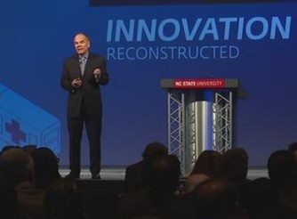 Don Tapscott was the keynote speaker at the Innovation Reconstructed forum in Raleigh, North Carolina